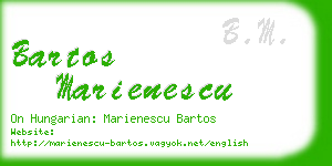bartos marienescu business card